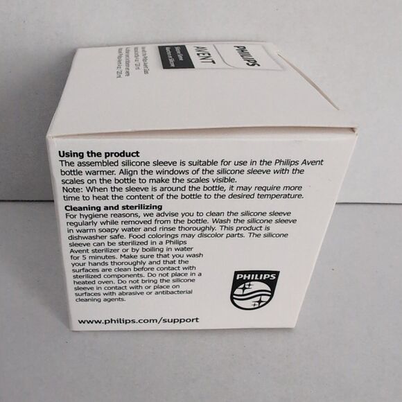 Philips Avent Blue Silicone Sleeve for use with Avent Glass Natural 4 oz Bottle - Picture 3 of 9